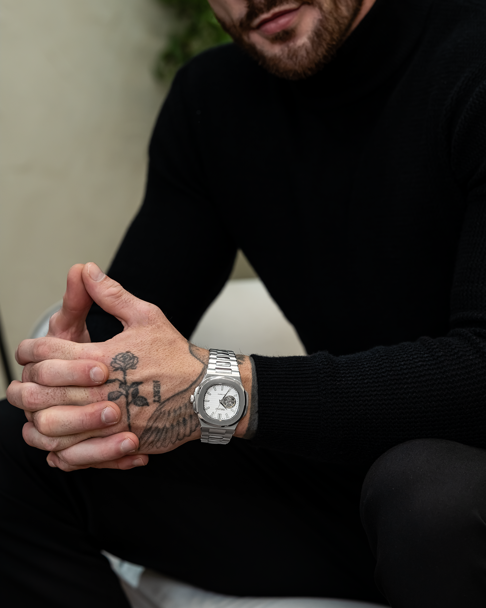 Square Striped White